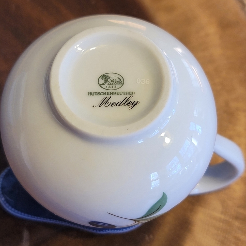 VTG Hutschenreuther Medley German Creamer and Lidded Sugar Bowl - Picture 9 of 13